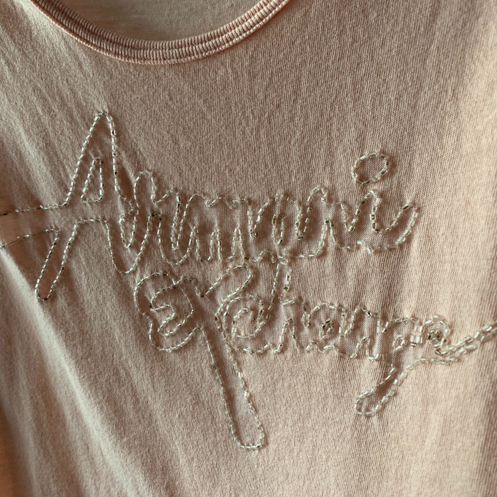 Armani Exchange cold shoulder beaded t